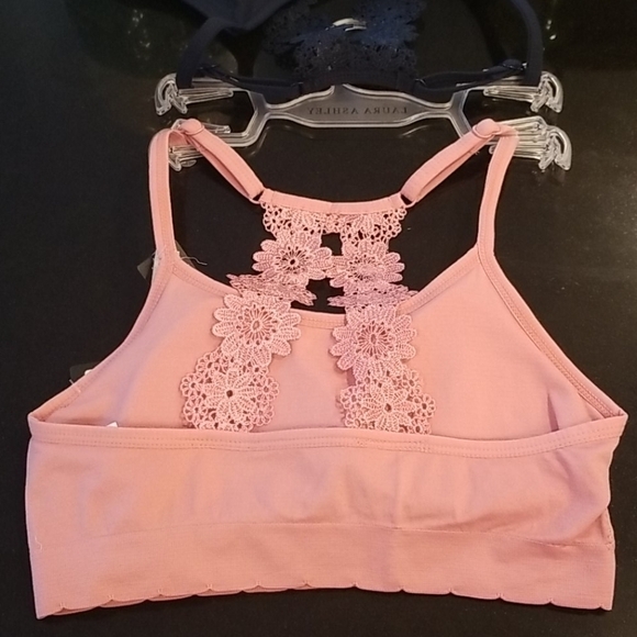 💕LAURA ASHLEY💕 Lace Back Bralettes (2 Pack) Pink & Navy Blue Small S NWT - Picture 5 of 12